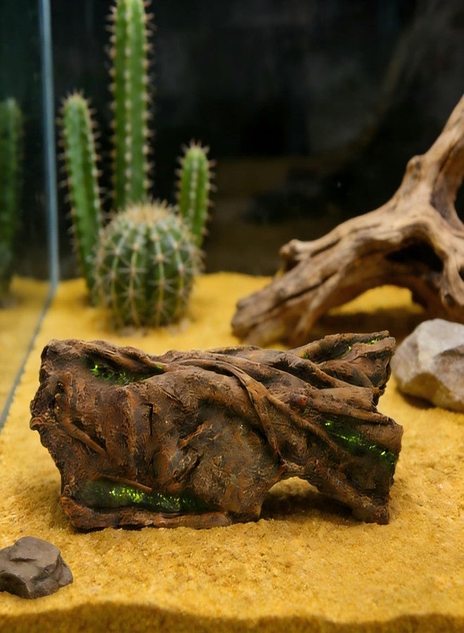 WQLLWFC Lizard Snake or Reptile Hide& Amphibian Habitat Hideouts, Resin Log Hide Cave Ideal for Bearded Dragons, Snakes, and Geckos Used for Crested Gecko，Ball Python Tank Accessories - Image 2