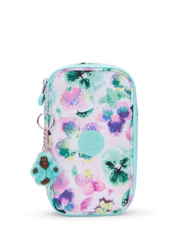 kipling 50 Pens Medium pencase Aqua Blossom-I37077EC  - Image 1