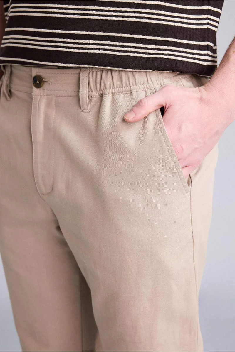 Defacto  Regular Fit Cotton Linen Trousers for Men | Best Price UAE