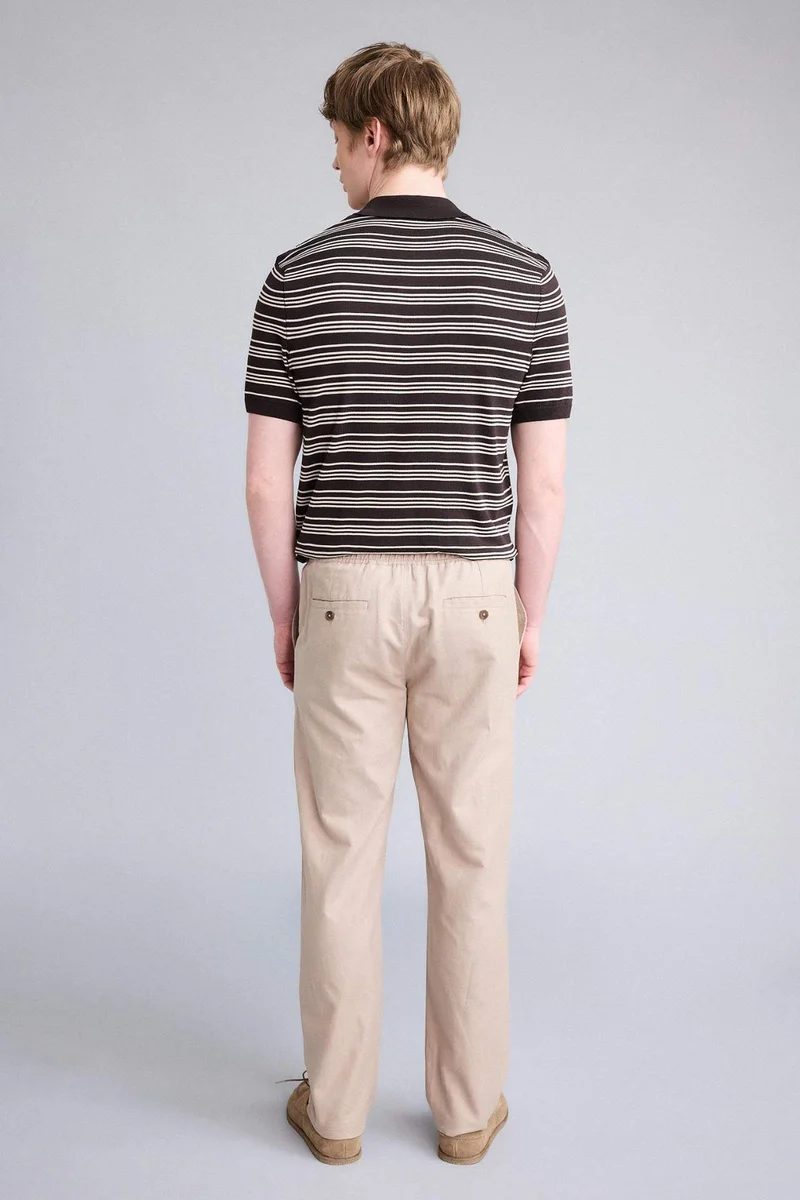 Defacto  Regular Fit Cotton Linen Trousers for Men | Best Price UAE