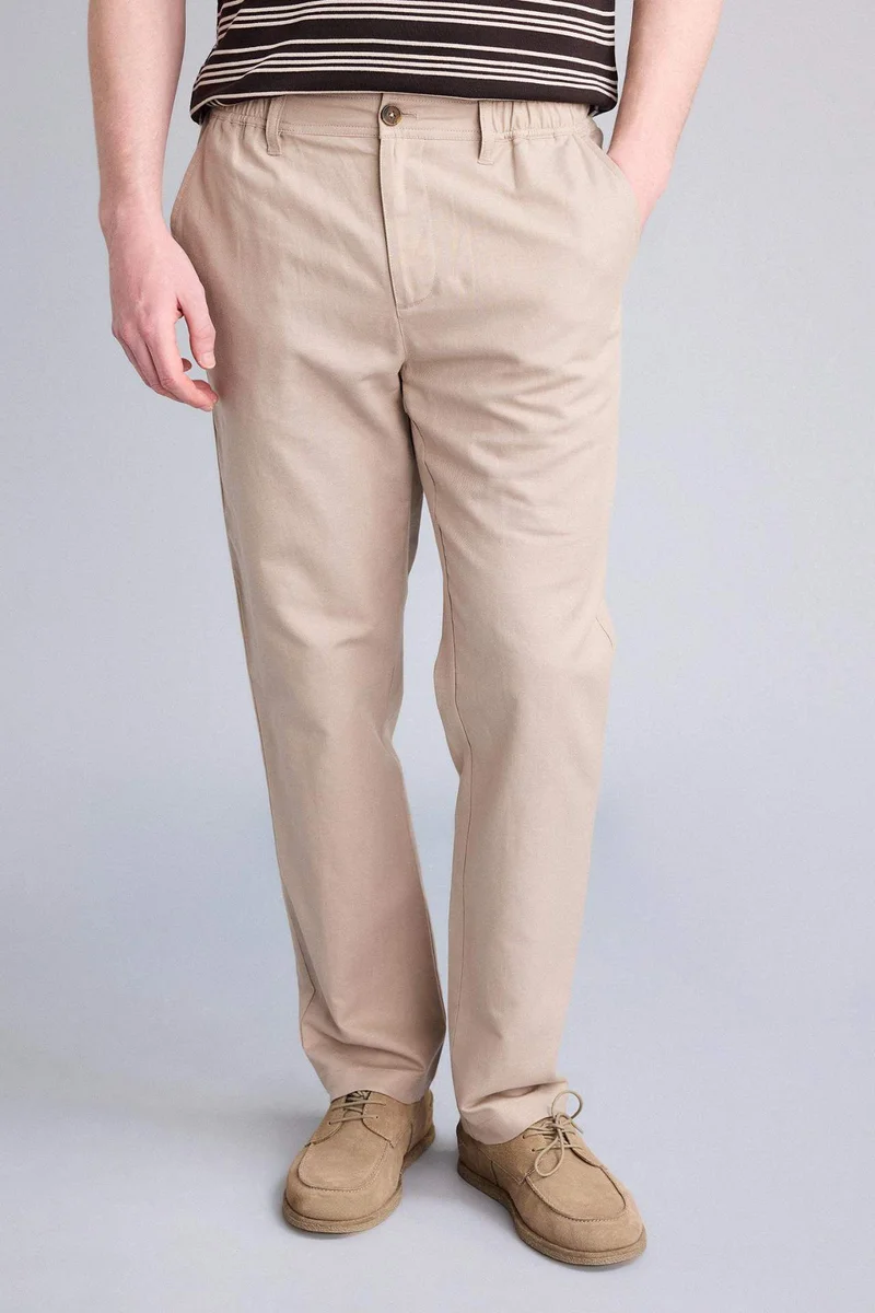 Defacto  Regular Fit Cotton Linen Trousers for Men | Best Price UAE