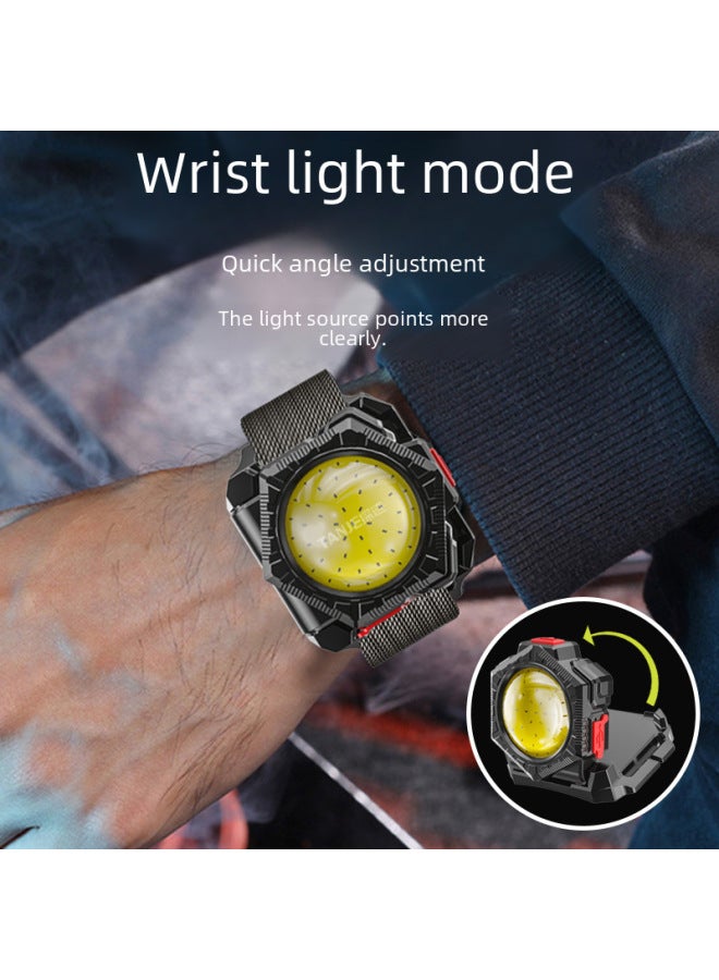 Generic Multifunctional Three-in-one Strong Light Flashlight Headlight Wrist Lamp Waist Bag Lamp Watch Lamp Household Work Lamp Auto Repair Lamp-Color:S29 Wrist Lamp Set ]  - Image 2