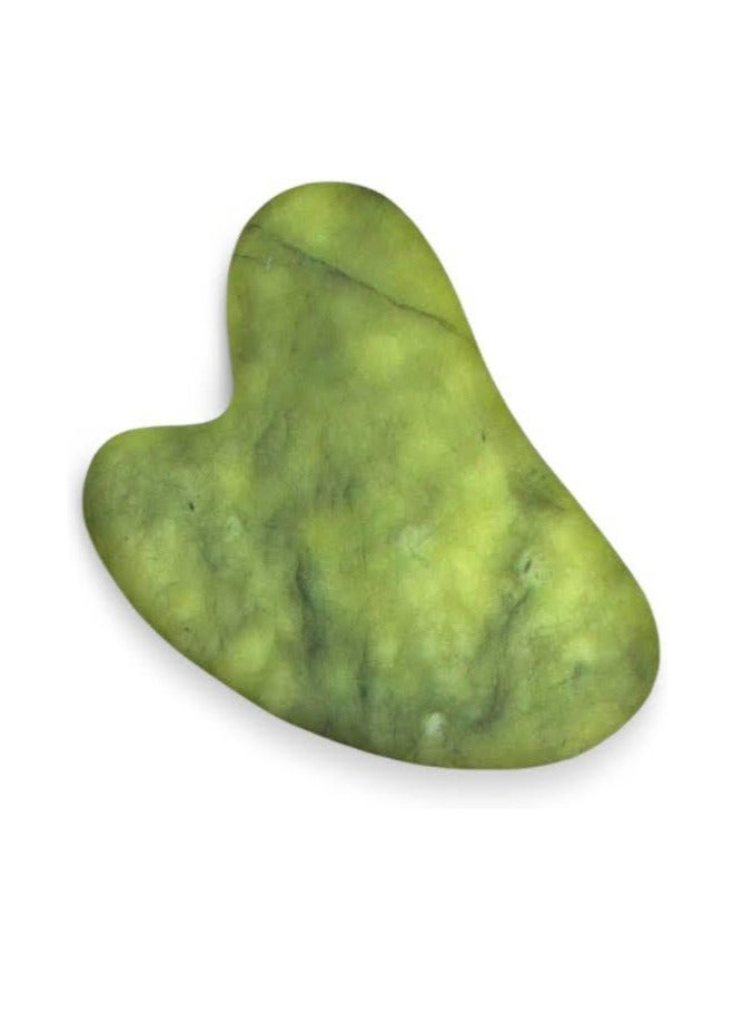 maya accessorie Gua Sha Facial Tool Natural Guasha Jade Stone GuaSha Board Gua Sha Sc Massage Tool with Smooth Edge for Physical Therapy and SPA Acupuncture Therapy Used for Face Eyes Neck and Body(Green) - Image 2