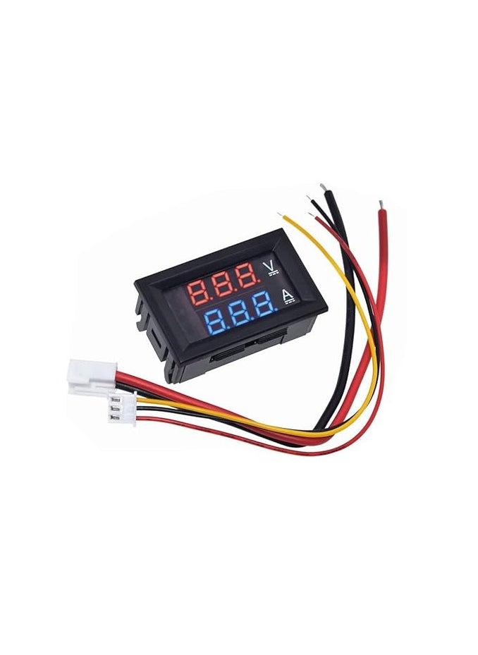 Generic LED Voltmeter Ammeter, Red and Blue Digital Multimeter Display Voltage Current Tester,DC 0-100V 10A Detector Voltage Current Meter Panel Amp Volt Gauge  - Image 1