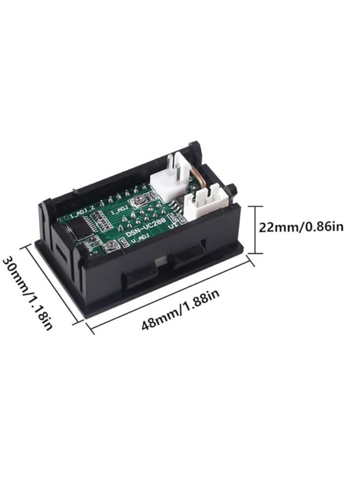 Generic LED Voltmeter Ammeter, Red and Blue Digital Multimeter Display Voltage Current Tester,DC 0-100V 10A Detector Voltage Current Meter Panel Amp Volt Gauge  - Image 5