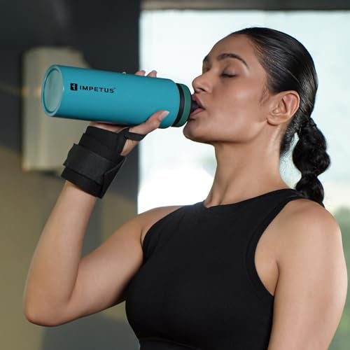IMPETUS Stainless Steel Water Bottle 1L – Sipper Bottle with Carry Handle, Leakproof, Rust-Resistant & Durable, for Men & Women | Gym, School, Office & Daily Use – Blue - Image 3