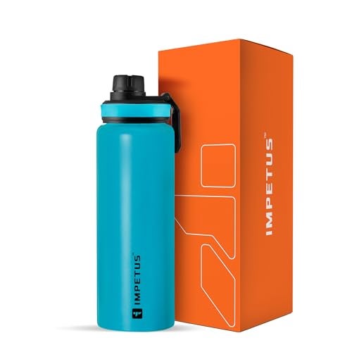 IMPETUS Stainless Steel Water Bottle 1L – Sipper Bottle with Carry Handle, Leakproof, Rust-Resistant & Durable, for Men & Women | Gym, School, Office & Daily Use – Blue - Image 1