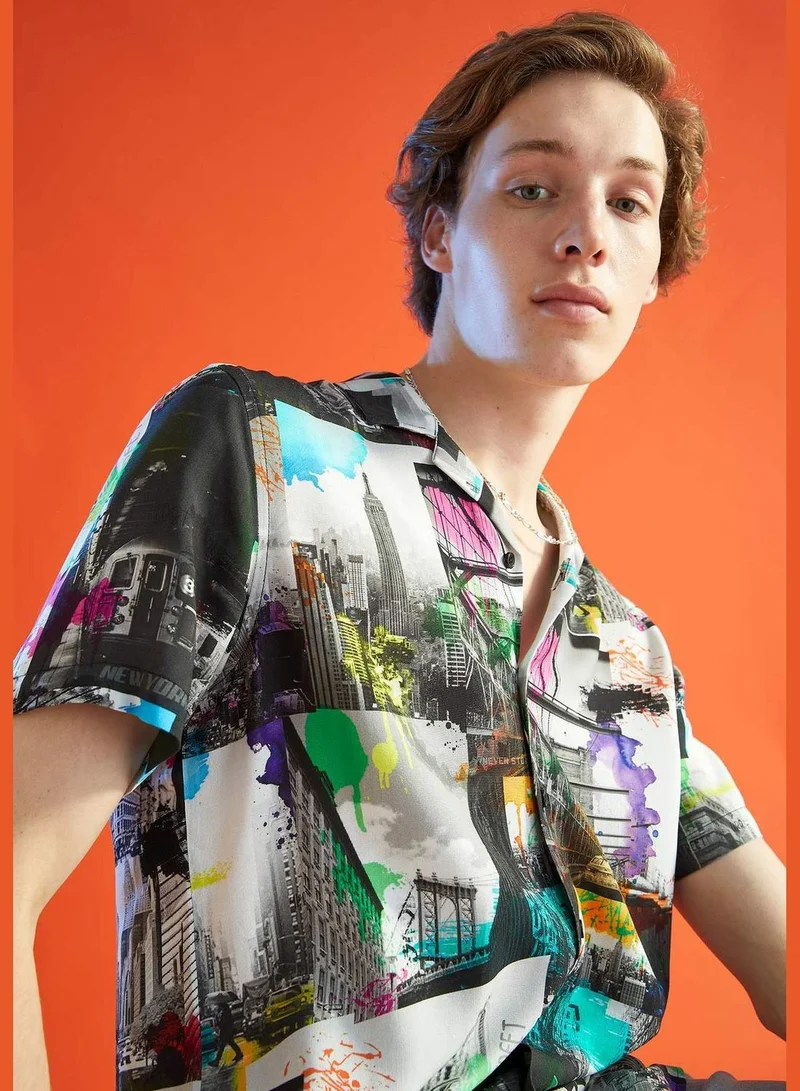 DeFacto Patterned Short Sleeve Shirt