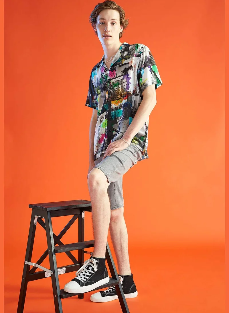 DeFacto Patterned Short Sleeve Shirt