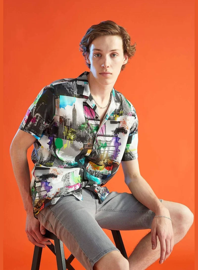 DeFacto Patterned Short Sleeve Shirt