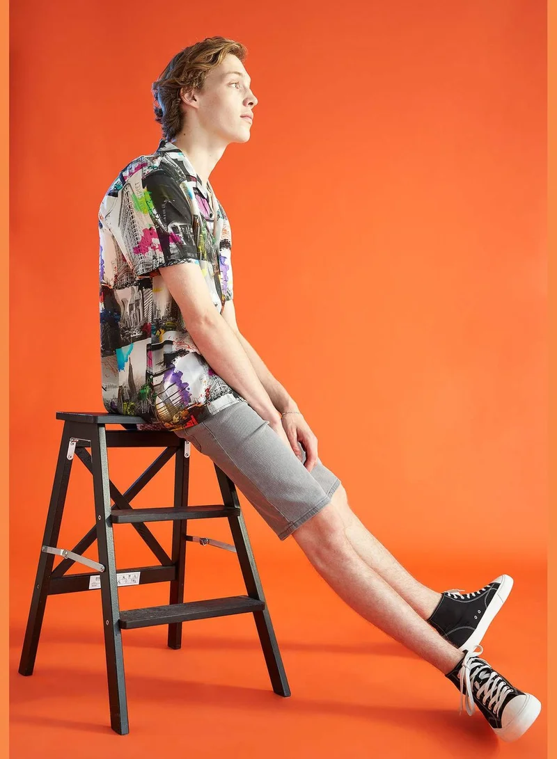 DeFacto Patterned Short Sleeve Shirt