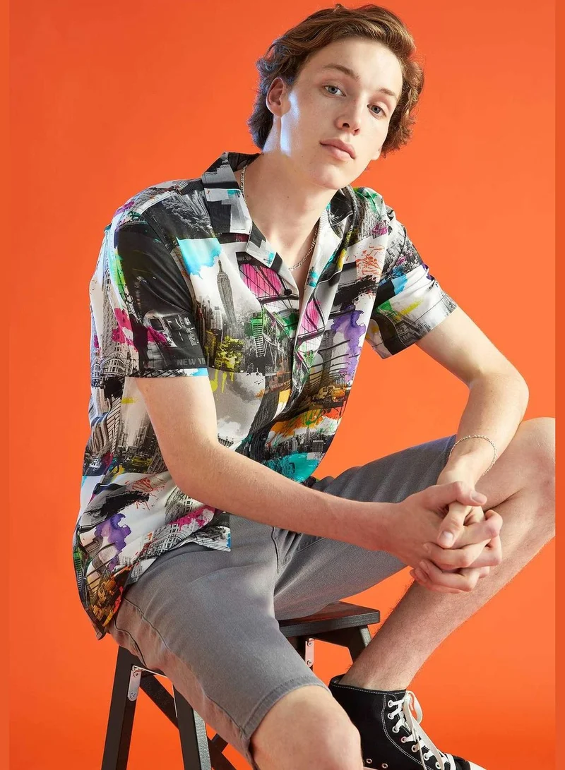 DeFacto Patterned Short Sleeve Shirt