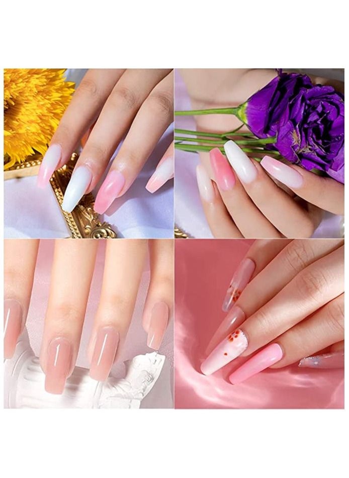 Rosalind Soft Pink&Pearl Pink Extension Gel, ROSALIND 2 PCS 30ml Pearl Pink Poly Nail Gel kit Soft Pink Nail Builder for Nail Art Decoration, Nail Thickening Poly Nail Gel Tube Easy to DIY Use Need UV Lamp  - Image 2