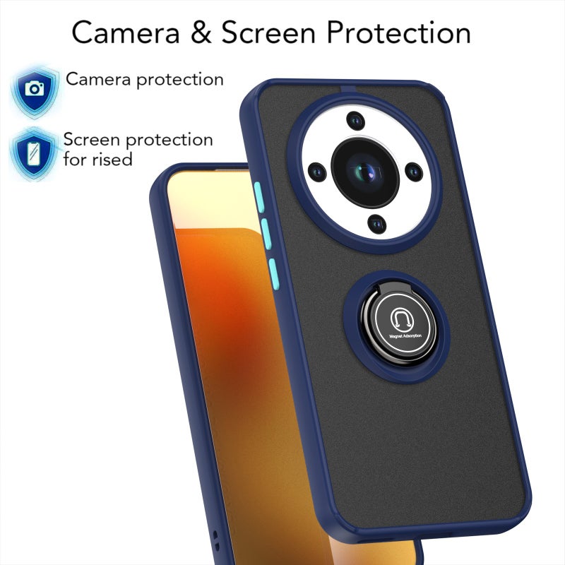 Dark Green Rotating Stand Shockproof Matte Case with Magnetic Ring Holder for Honor Magic5 Pro/Magic6 Pro/Magic7 Pro/Magic8 Pro/Magic5 Lite/Magic6 Lite/Magic7 Lite/Magic8 Lite/X7c/X8c/X9C 5G/X9c Smart 5G/X9A/X9B/X7D/Honor 400/Honor 400 Lite - Image 3
