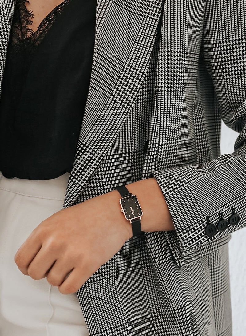 DANIEL WELLINGTON Men's Fashion Modern Watch reen Watches for Women with black Band 20x26mm  - Image 2