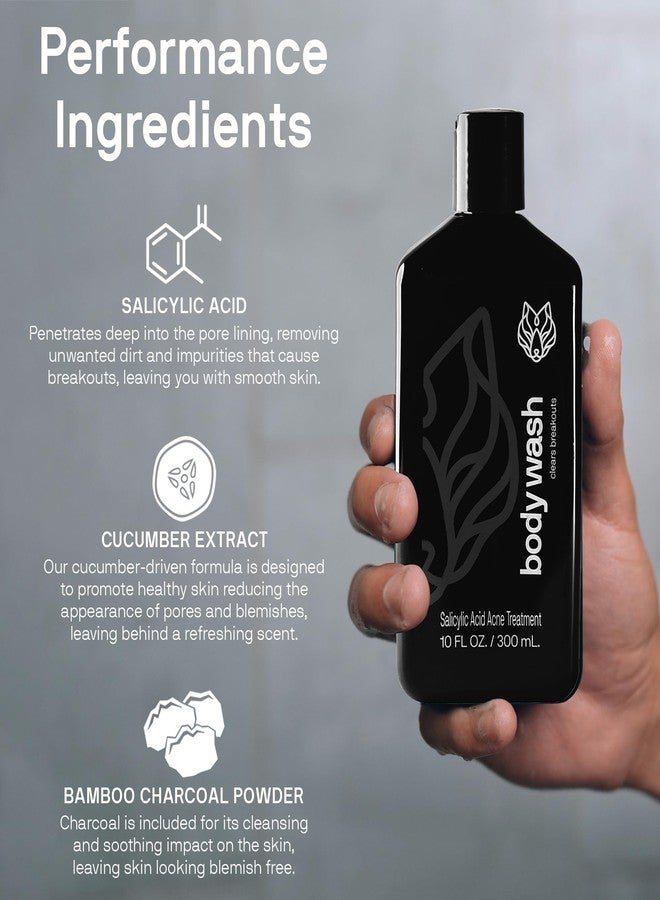 Black Wolf Salicylic Acid Body Wash for Men - 10 Fl Oz Men's Acne Body Wash - Charcoal Helps Reduce Acne Breakouts & Cleanse Your Skin - Full Coverage & Deep Clean Treatment - Men's Bodywash - Image 4
