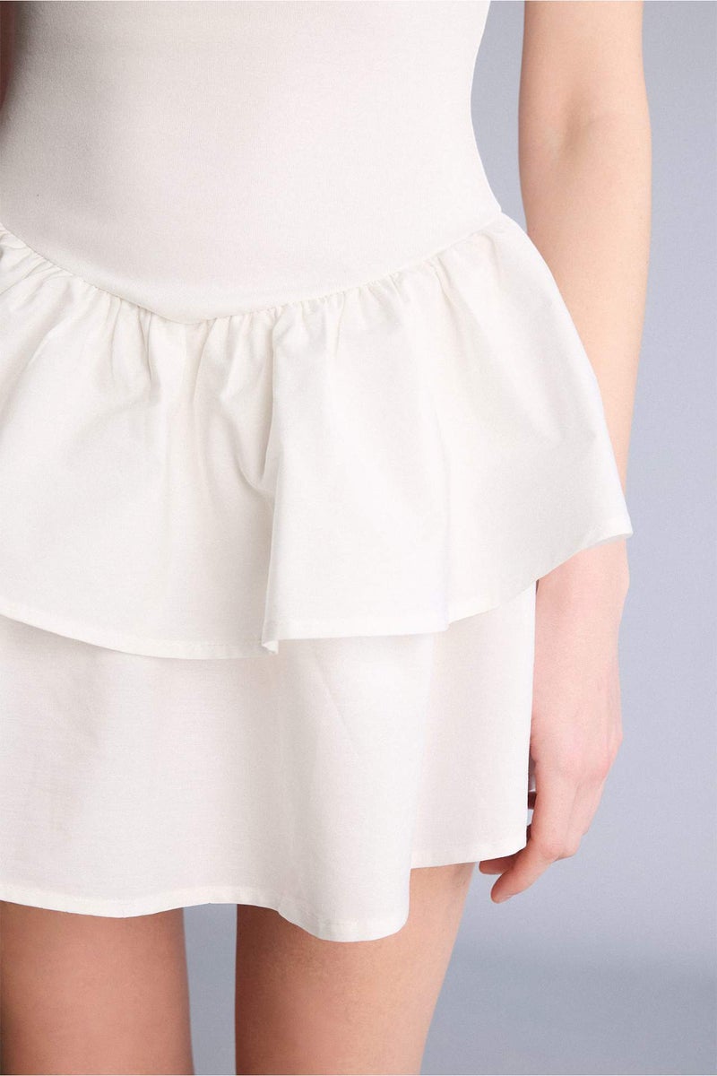 DeFacto Balloon Fit Boat Collar Mini Dress - Image 4