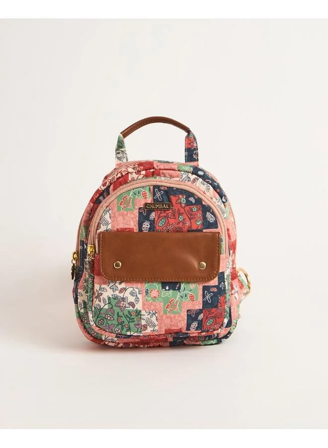 Chumbak Raasta Mini Backpack - Batik Patch-print