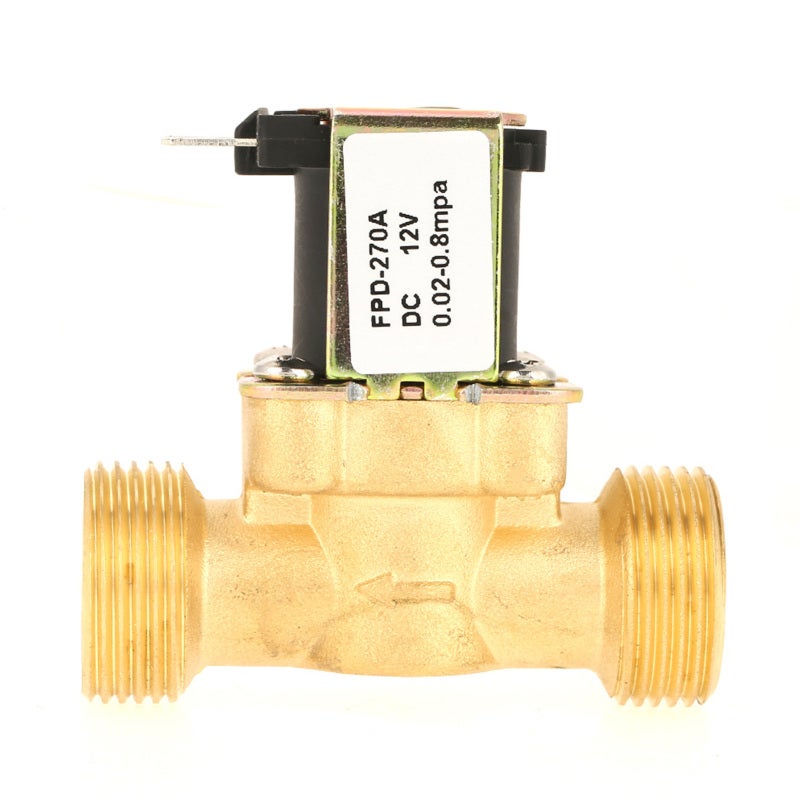 صمام صمولة DC12V: تيار تصنيفي 300 مللي أمبير، جسم صمولة نحاسية مغلق بشكل طبيعي - مقاومة ضغط 0.8 ميجاباسكال، سهم اتجاه التدفق لتطبيقات خطوط أنابيب المياه - Image 3