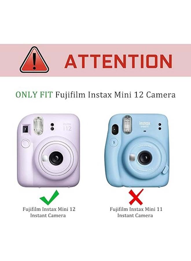 ماركة غير محددة حافظة صلبة واقية شفافة لكاميرا Fujifilm Instax Mini 12 الفورية مع حزام قابل للتعديل شفاف  - Image 3