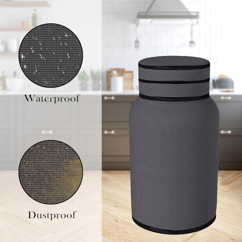 Kuber Industries Cylinder Cover | Cylinder Tank Cover | Cylinder Cover for Kitchen | Gas Cylinder Cover | PVC LPG Cylinder Cover | Foldable Cylinder Cover | Mini Check | Grey - Image 4