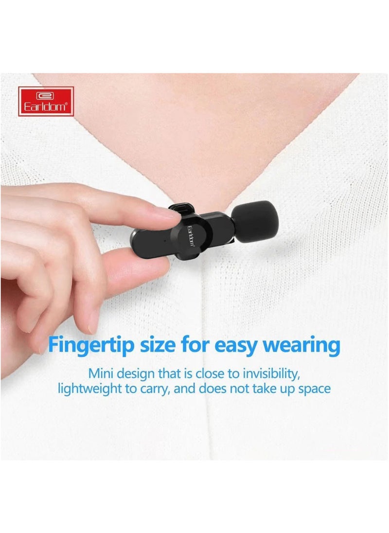 Wireless Lavalier Microphone for andriod Type C – Plug & Play Mini Mic with Charging Case & Earbud – Dual Lightning Mics for YouTube, TikTok, Live Streaming, Vlogging, Podcast, Interviews, Gaming