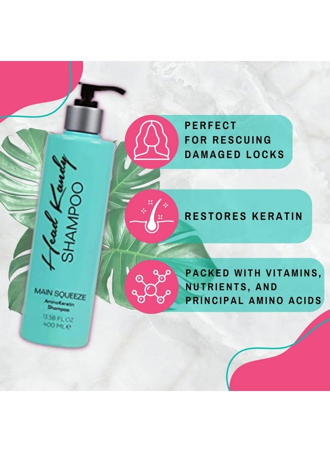 Head Kandy The Main Squeeze Aminokeratin Shampoo (12 Oz.) Enriched Treatment For Moisturizing Damaged Hair Color Safe All Hair Types  - Image 5