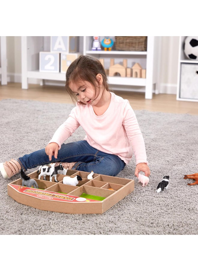 ميليسا آند دوج مجموعة حيوانات المزرعة من ميليسا آند دوغ – 10 مجسمات قابلة للتجميع مع صندوق تخزين خشبي - Image 3