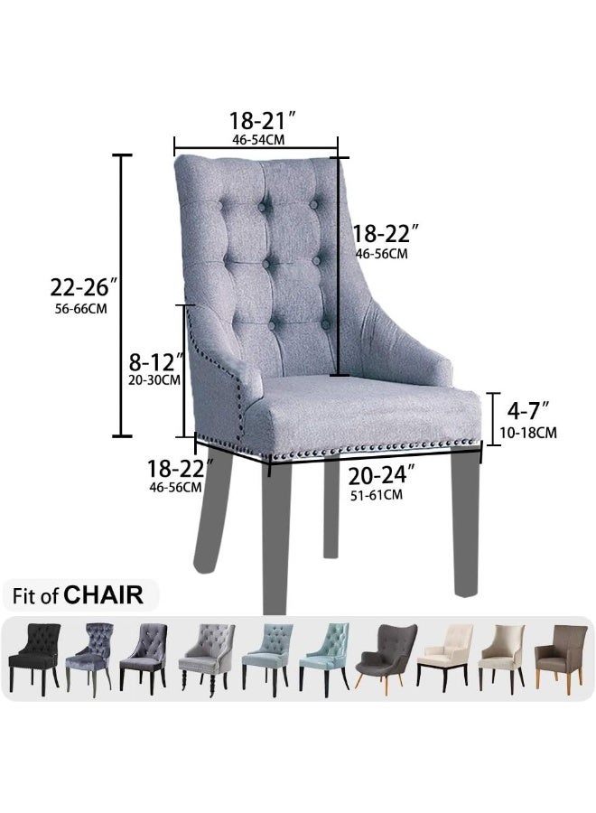 Lellen Velvet Stretch Wingback Chair Cover Slipcover - Reusable Protector Cover for Dining Room Banquet Home Decor etc Machine Washable Hand Washable (Cream, 2PC) - Image 5