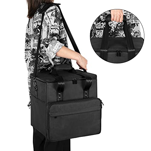 Trunab Vinyl Record Carrying Bag Albums Storage Case, with Dividers Holds up to 60 LP Records, Vinyl Record Holder for Travel, Collection - Image 5