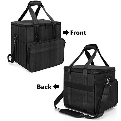 Trunab Vinyl Record Carrying Bag Albums Storage Case, with Dividers Holds up to 60 LP Records, Vinyl Record Holder for Travel, Collection - Image 3