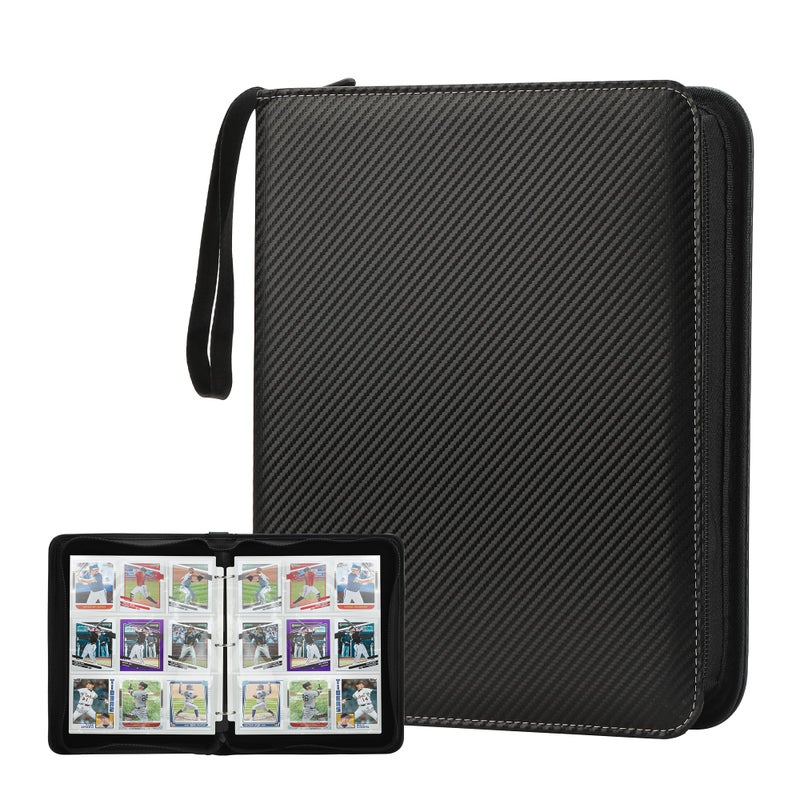MOSLA Trading Card Binder with Sleeves 9 Pocket Premium 720 Double Sided Pocket PU Card Collection Binder, Collectible Albums Card Folder for MTG, TCG, Sports Cards - Image 1