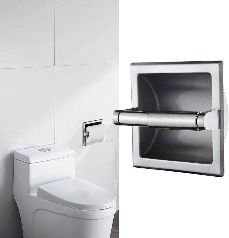 Toilet Paper Holder Stainless Steel Paper Towel Dispenser Rack Stand with Resin Base Suitable for Household Kitchen Hotel Office, Silver A - Image 2