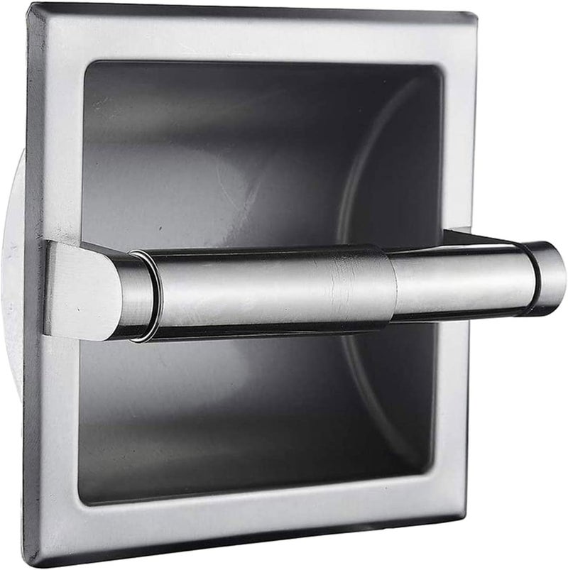 Toilet Paper Holder Stainless Steel Paper Towel Dispenser Rack Stand with Resin Base Suitable for Household Kitchen Hotel Office, Silver A - Image 1