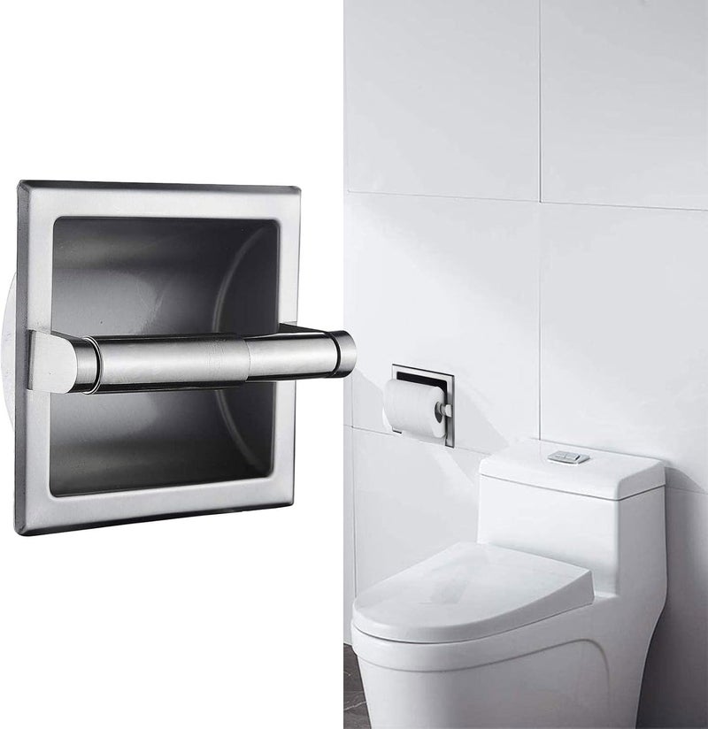 Toilet Paper Holder Stainless Steel Paper Towel Dispenser Rack Stand with Resin Base Suitable for Household Kitchen Hotel Office, Silver A - Image 5