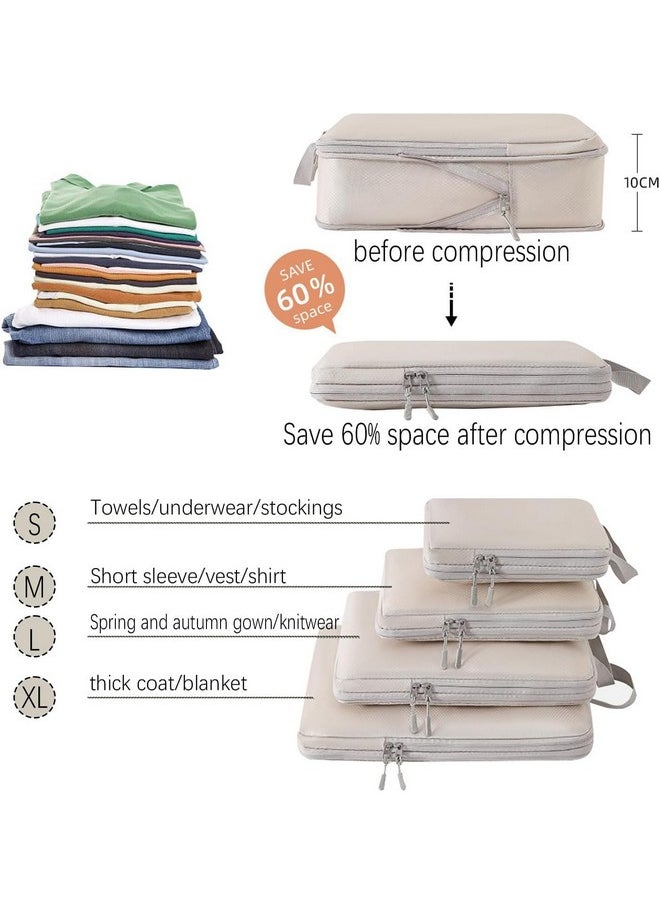 HOUSE OF QUIRK - House of Quirk Compression Packing Cubes for Travel, 5 Set Packing Cubes Travel Organizer Compressible Travel Essentials Packing Organizers Travel Essentials (Mint) - Image 1