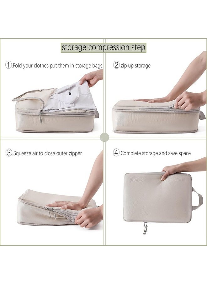 HOUSE OF QUIRK - House of Quirk Compression Packing Cubes for Travel, 5 Set Packing Cubes Travel Organizer Compressible Travel Essentials Packing Organizers Travel Essentials (Mint) - Image 1