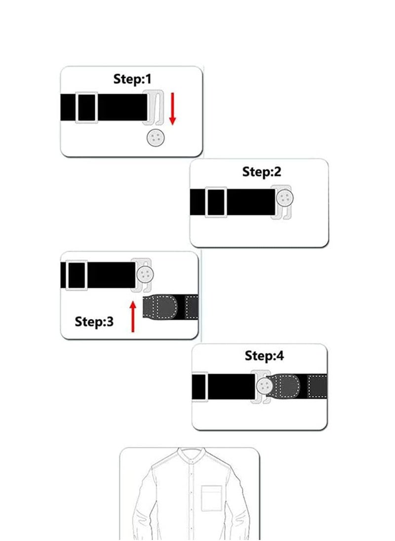 SYOSI Men Shirt Stays Shirt Lock Belt Adjustable Elastic Shirt Holder Keeps Shirt Tidy  - Image 4