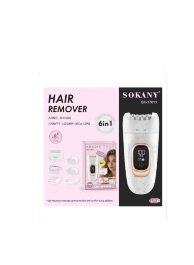 sokany 6-in-1 Cordless Epilator & Hair Removal Device for Women SK-17011 – Multi-Function Grooming Kit for Smooth Skin All-in-One Hair Remover with Ergonomic Design, Gentle Performance & Long-Lasting Results - Image 5