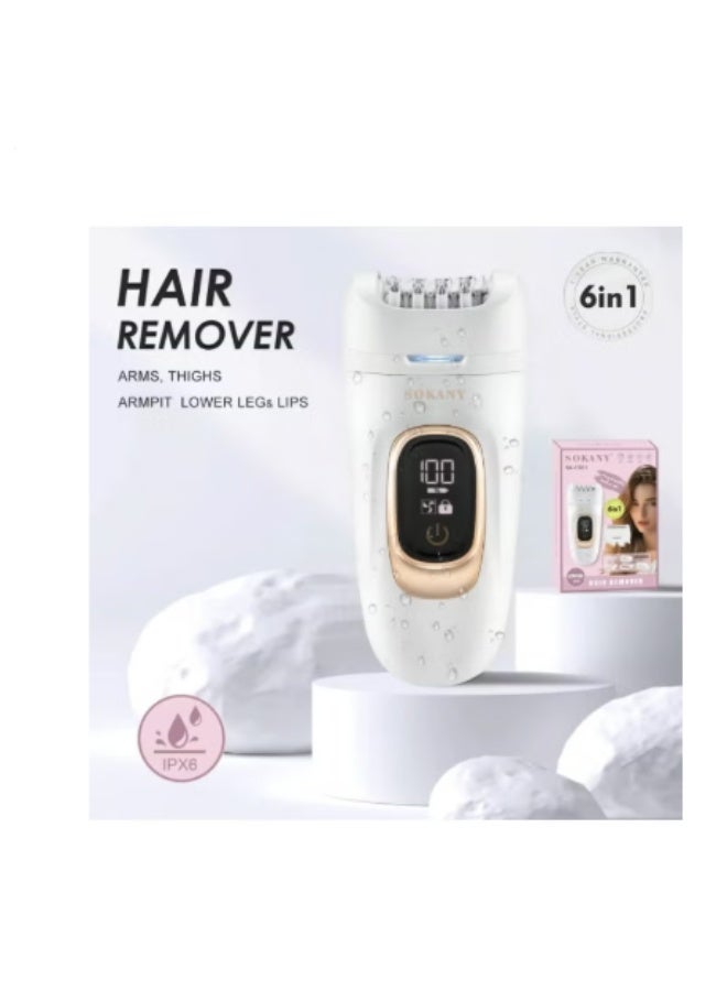 sokany 6-in-1 Cordless Epilator & Hair Removal Device for Women SK-17011 – Multi-Function Grooming Kit for Smooth Skin All-in-One Hair Remover with Ergonomic Design, Gentle Performance & Long-Lasting Results - Image 3