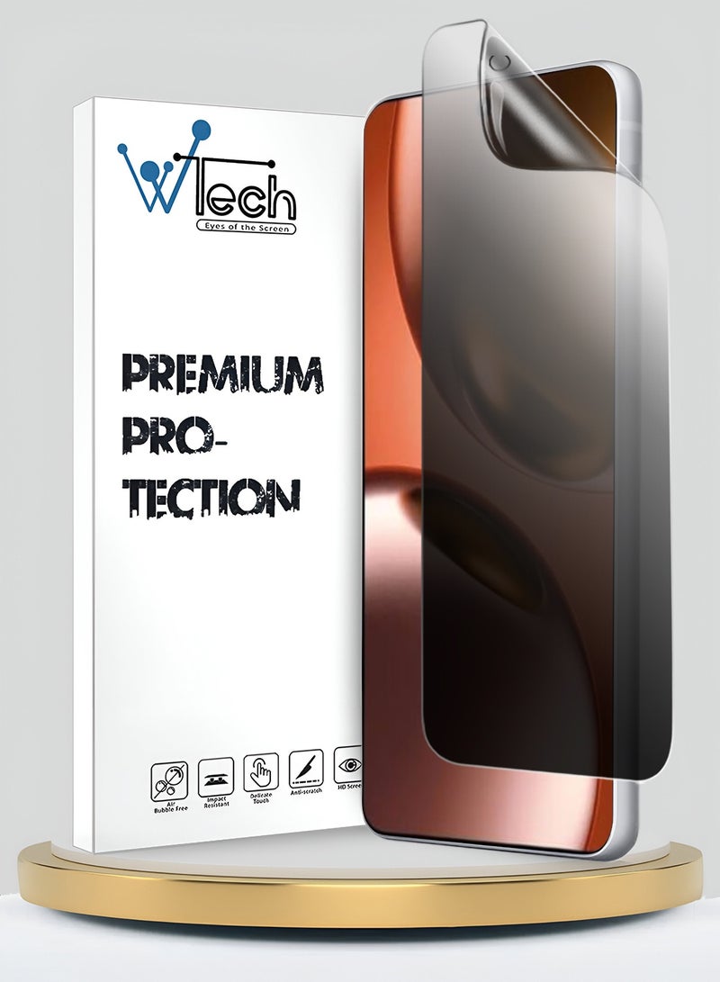 Wtech Realme GT 7 5G / Realme GT 7T 5G 2025 Premium Hydrogel Anti Spy / Anti Privacy Film Thin and Flexible Screen Protector (MSHFMP) - Clear - Image 1