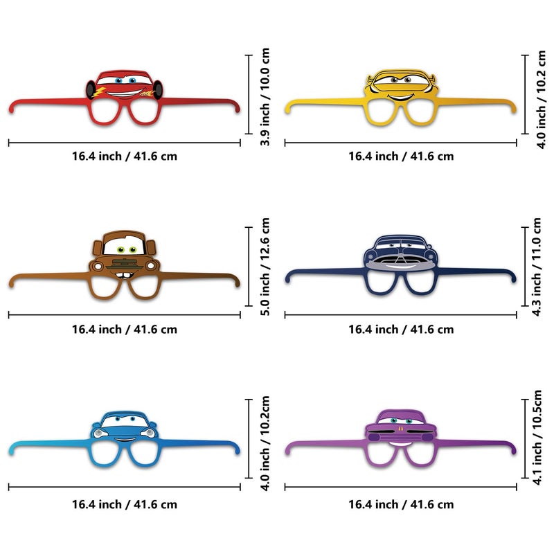 Tihufe 12Pcs Cars Party Set, Party Decorative Glasses, Cosplay Decorative Glasses, Suitable for Zootopia Birthday Parties, Children's Birthday Party Gifts - Image 2