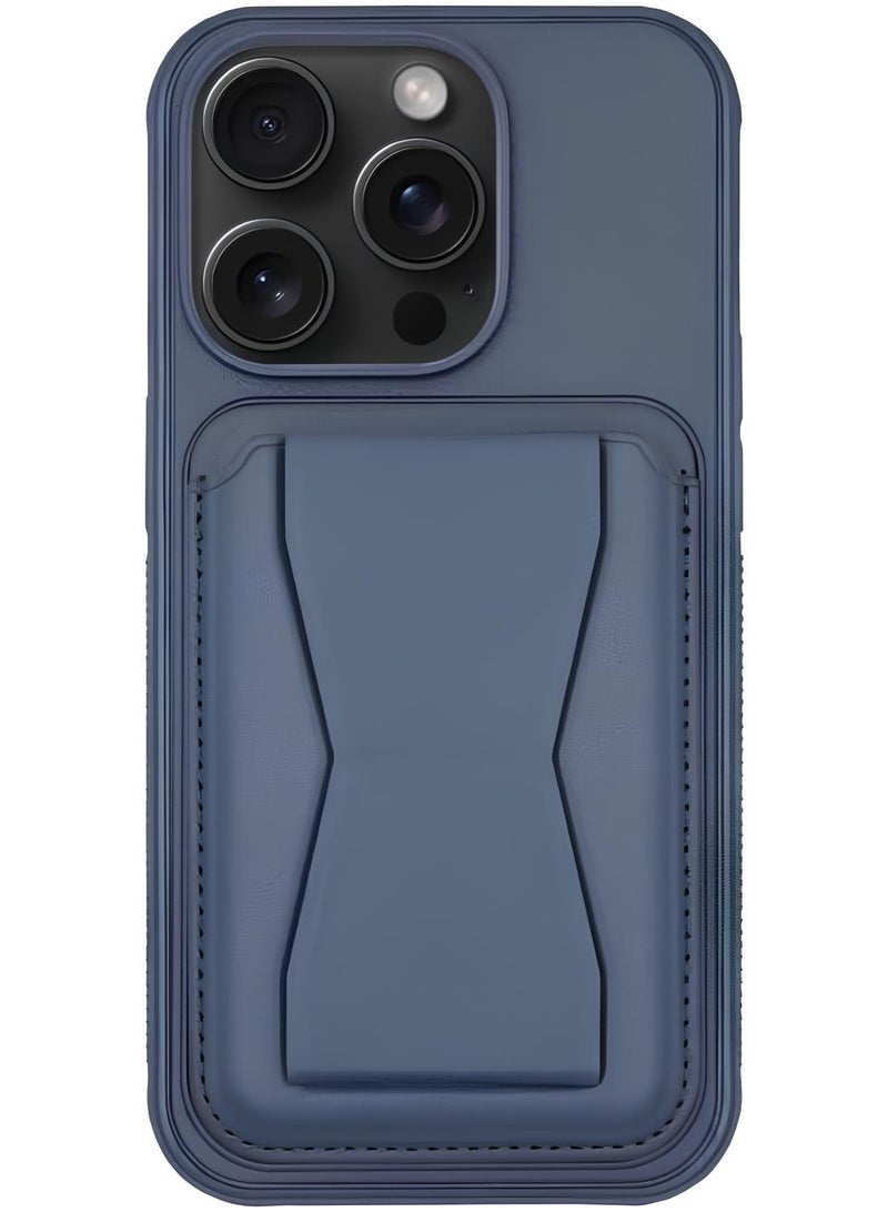 جوميلا غطاء واقي لجهاز iPhone 16 Pro مصنوع من الجلد مع تخزين بطاقات وحامل مدمج، جلد PU لمظهر أنيق، غطاء خلفي لجهاز iPhone 16 Pro قياس 6.3 بوصة. - Image 1