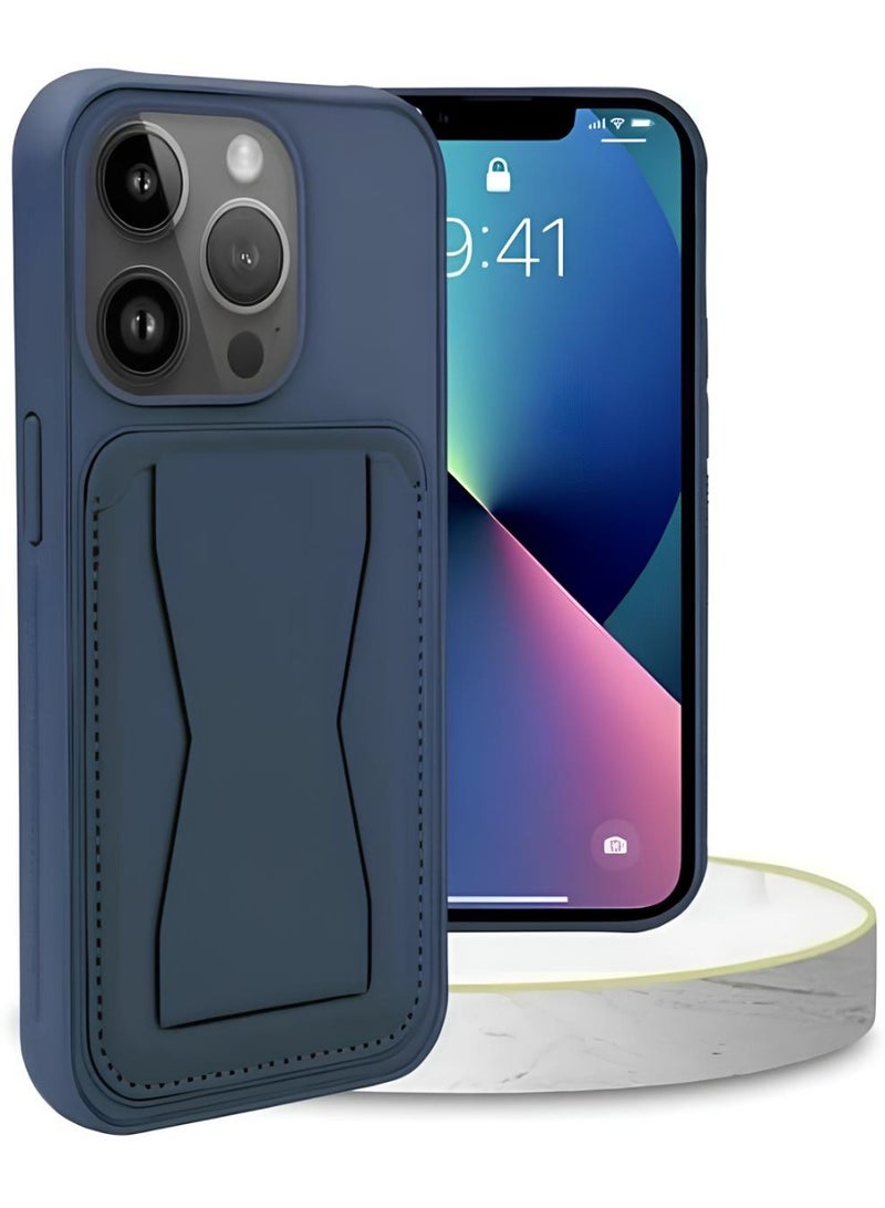 جوميلا غطاء واقي لجهاز iPhone 16 Pro مصنوع من الجلد مع تخزين بطاقات وحامل مدمج، جلد PU لمظهر أنيق، غطاء خلفي لجهاز iPhone 16 Pro قياس 6.3 بوصة. - Image 3