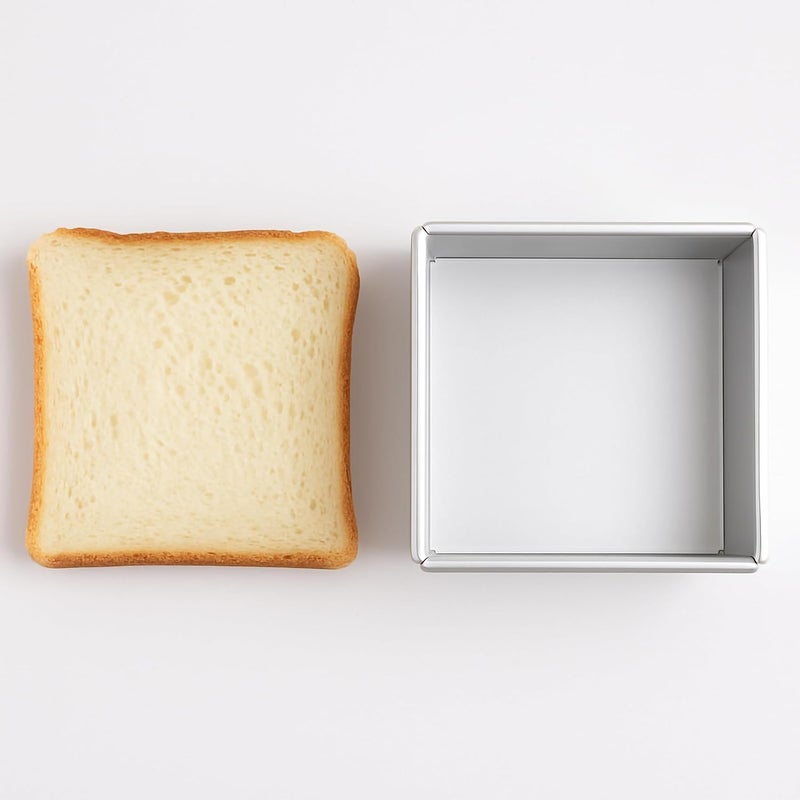 KASTWAVE 4 Inch Square Aluminum Cheesecake Pan with Removable Bottom, Loose Base Cake Mold for Baking, Commercial Grade Bakeware (4.4"x4.4"x2" Exact Size) - Image 2