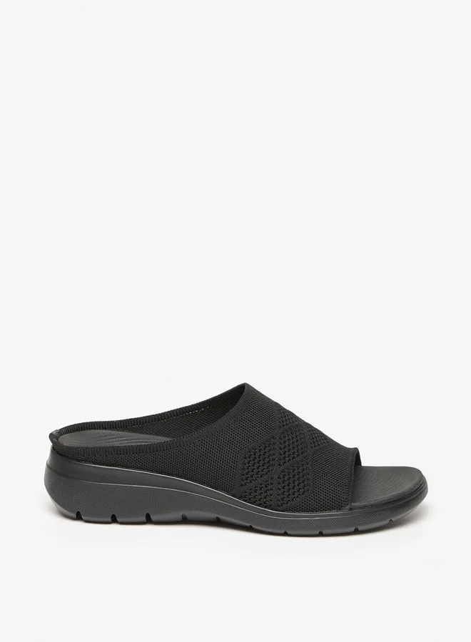 Flora Bella By Shoexpress Womens Textured Flatform Slide Sandals