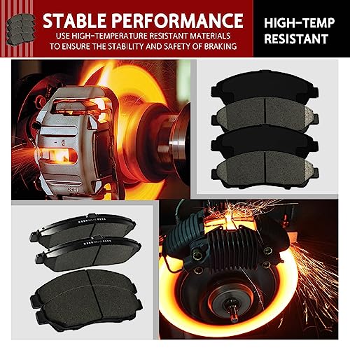 SIPAUTEC-8pcs Front and Rear Ceramic Disc Brake Pads Set Replacement For 2013-2018 Hyundai Santa Fe Sport (only fit 2.0L & 2.4L),For Kia Sorento 2011-2020,For Hyundai Santa Fe 2010/2011/2012 - Image 4