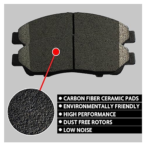 SIPAUTEC-8pcs Front and Rear Ceramic Disc Brake Pads Set Replacement For 2013-2018 Hyundai Santa Fe Sport (only fit 2.0L & 2.4L),For Kia Sorento 2011-2020,For Hyundai Santa Fe 2010/2011/2012 - Image 3