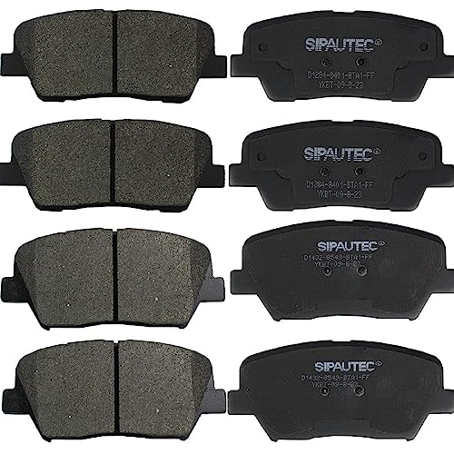 SIPAUTEC-8pcs Front and Rear Ceramic Disc Brake Pads Set Replacement For 2013-2018 Hyundai Santa Fe Sport (only fit 2.0L & 2.4L),For Kia Sorento 2011-2020,For Hyundai Santa Fe 2010/2011/2012 - Image 1