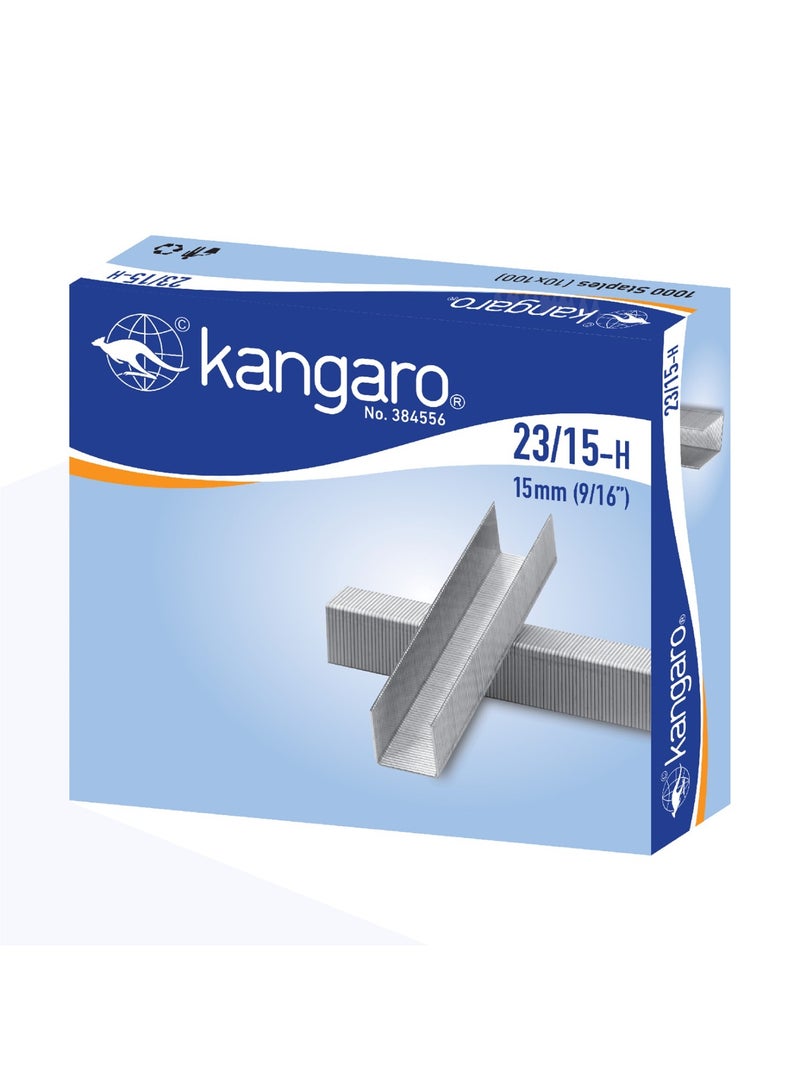 Kangaro 1000-Piece Heavy Duty Staple Pins 23/15 Size - Image 1